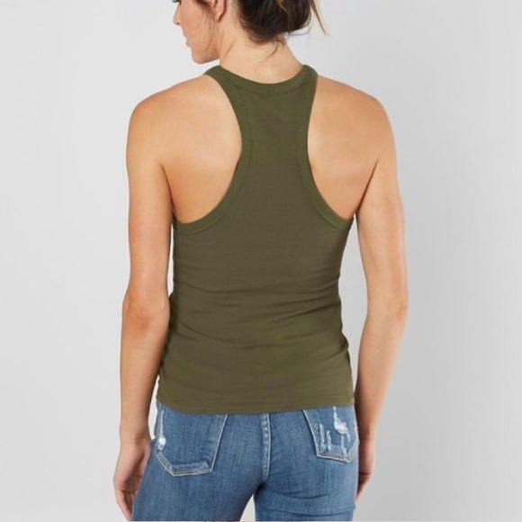 Free People Racer Back Tank Top army green - Picture 2 of 5